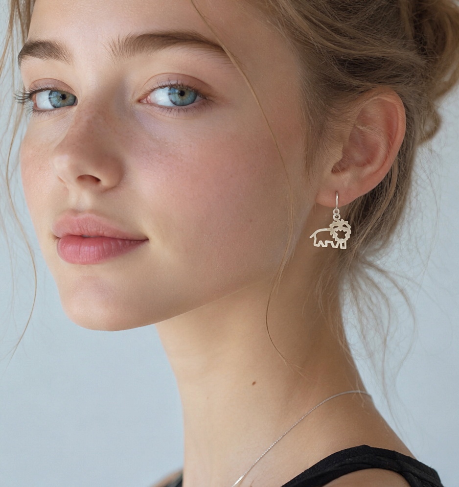 Handmade 925 Sterling Silver Smiling Cutout Lion Dangle Earrings – Playful Animal Jewelry - Image 8