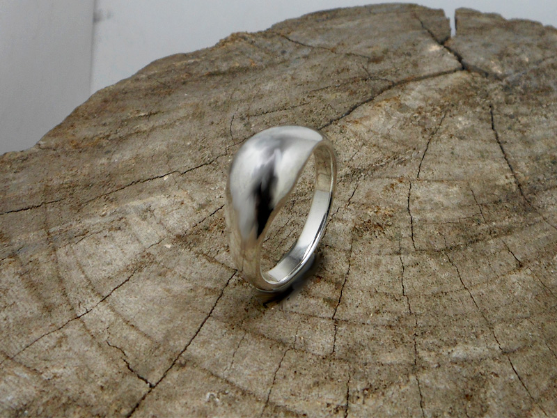 Handmade Tapered Dome Ring – Solid 925 Sterling Silver Minimalist Band - Image 9