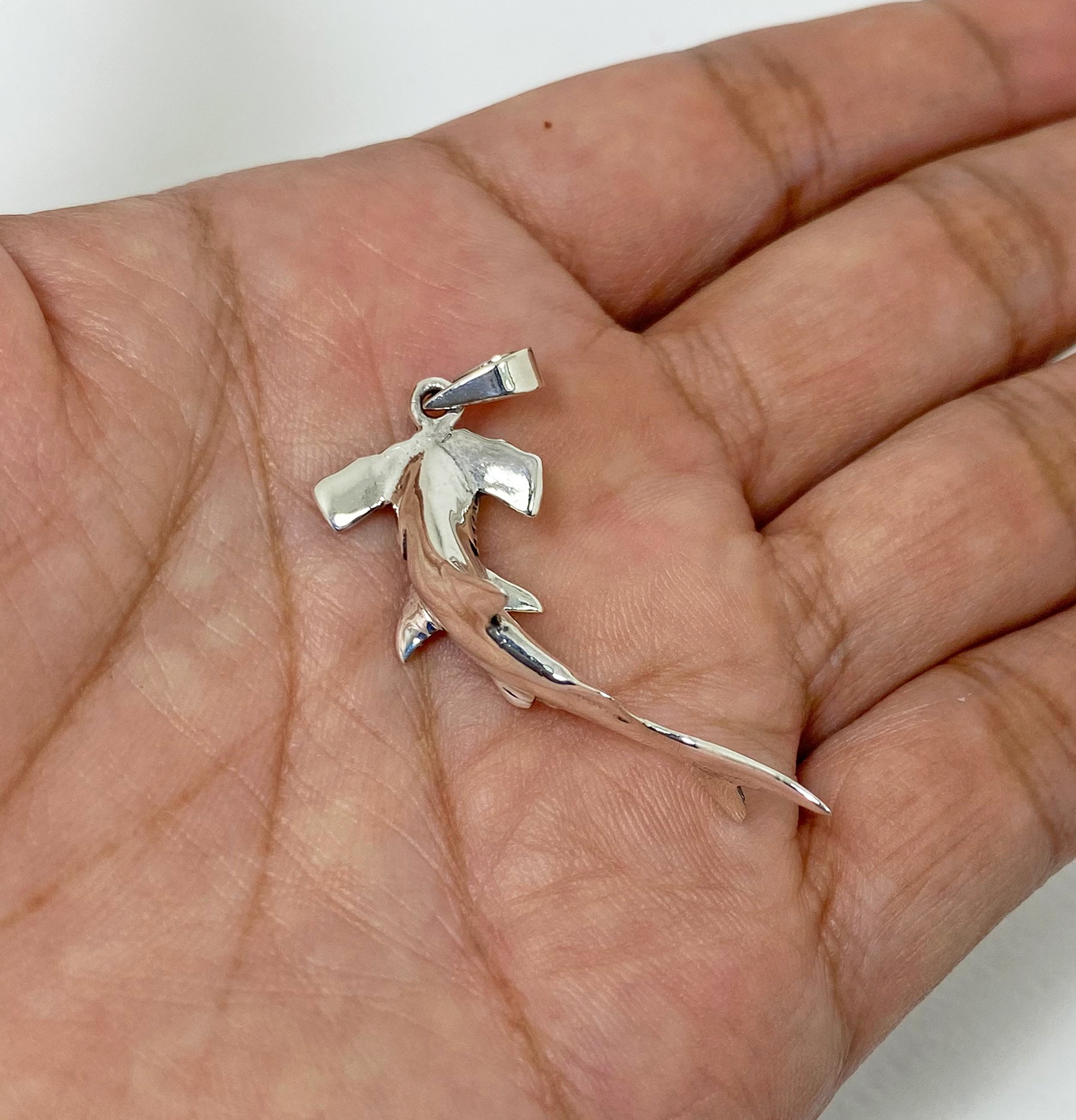 3D Hammerhead Shark Pendant, Handmade Unisex Pendant, 925 Silver Aquarium Gifts. - Image 8