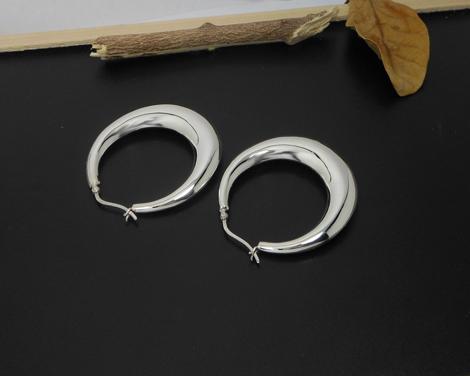 Handmade 925 Sterling Silver Large Puffy Round Hoop Earrings – 50mm Chunky Silver Hoops - Image 10