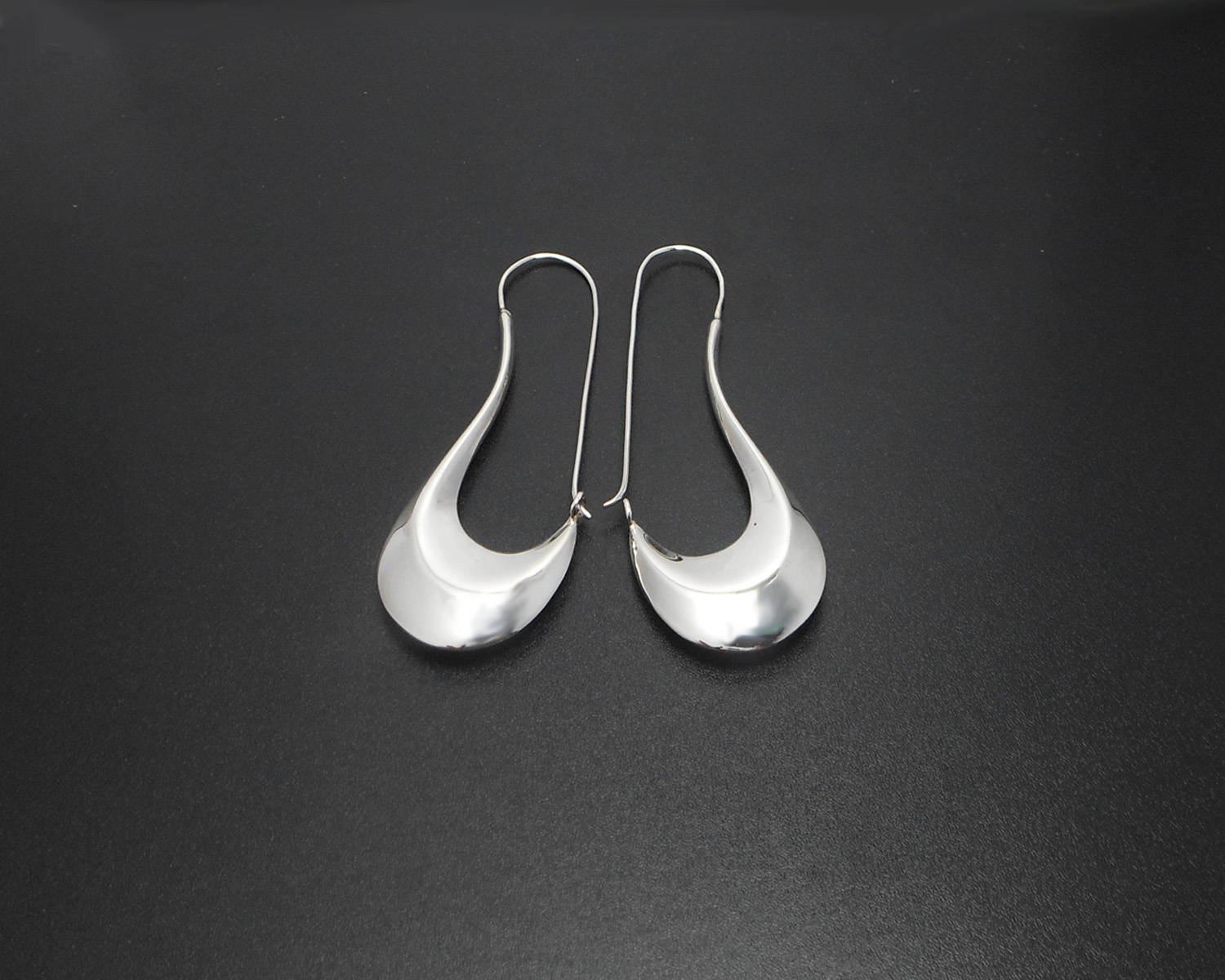 925 Sterling Silver Puffy Pipe Dangle Hoops –Handmade Sculptural Earrings - Image 9