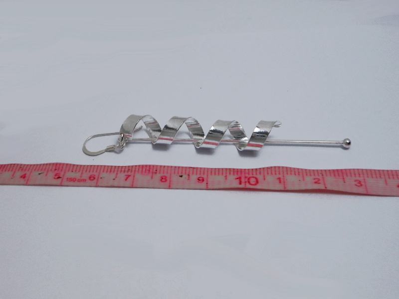 Handmade 925 Sterling Silver Spiral Coil Drop Earrings – Modern Dangling Rod Jewelry - Image 3
