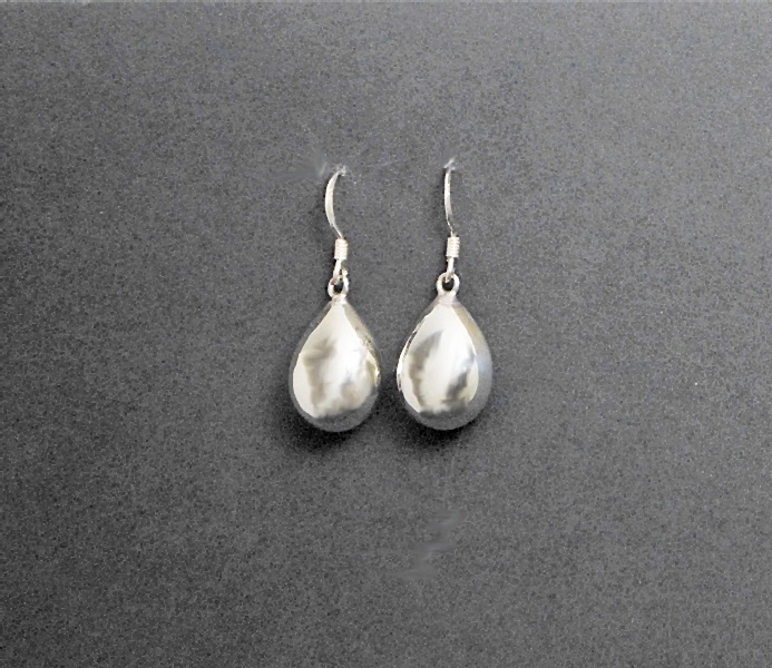 Handmade 925 Sterling Silver Puffy Teardrop Leverback Earrings – Minimalist Polished Drop Jewelry - Image 9