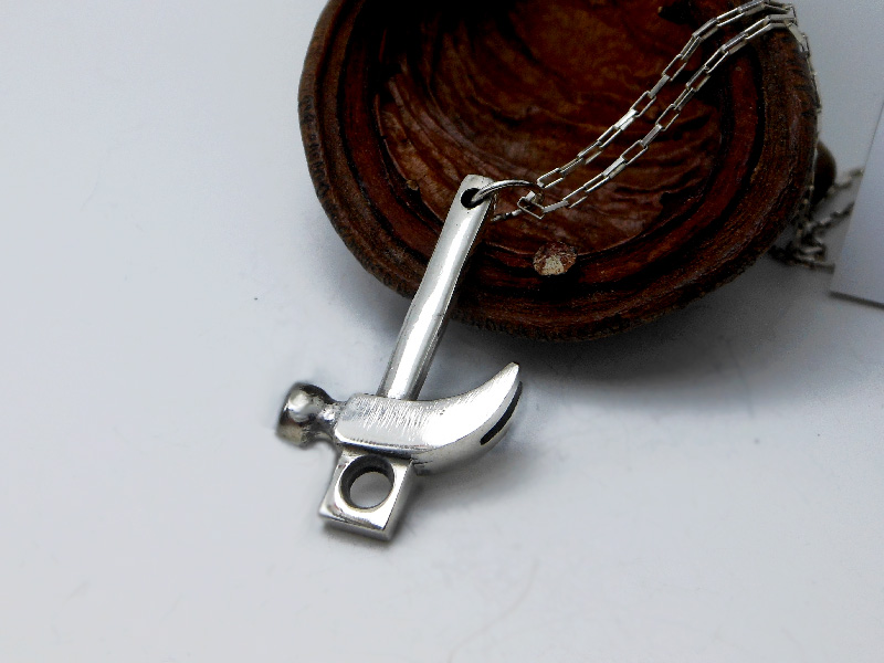 Handmade 925 Sterling Silver Hammer Pendant - Unisex 3D Tool Charm | Sup Silver - Image 10
