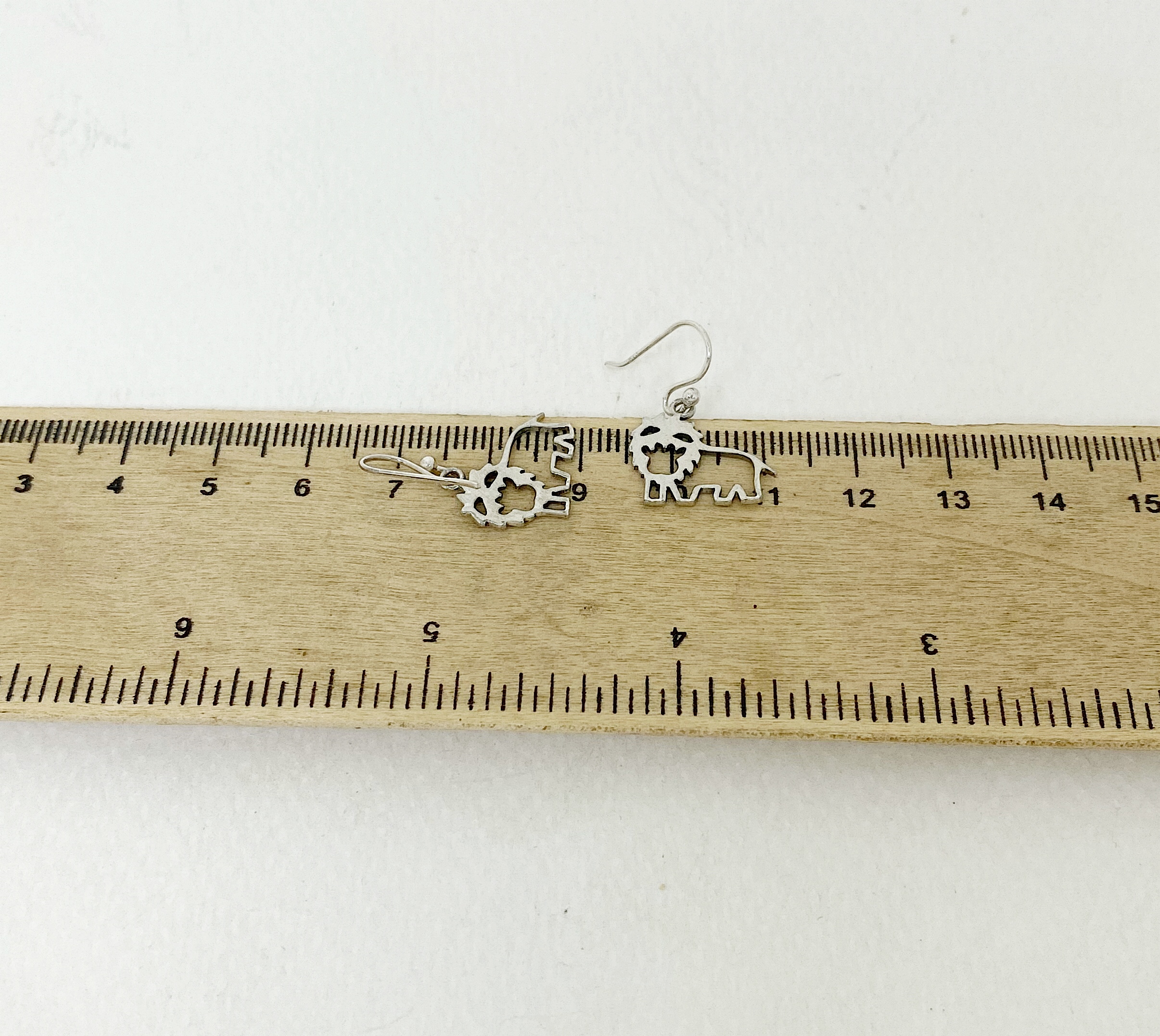 Handmade 925 Sterling Silver Smiling Cutout Lion Dangle Earrings – Playful Animal Jewelry - Image 10