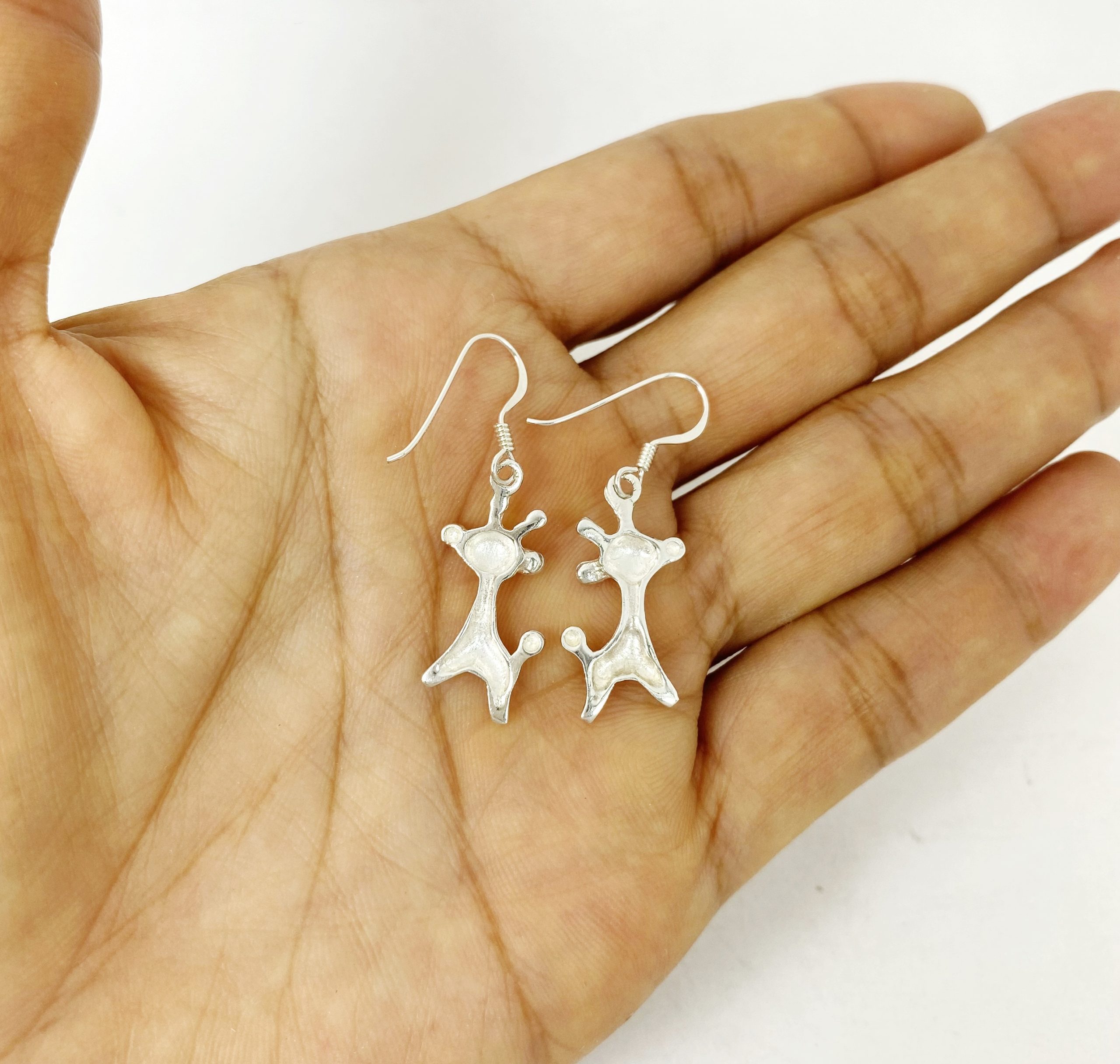 Handmade 925 Sterling Silver Solid Giraffe Dangle Earrings – Cute Animal Lover Jewelry - Image 10