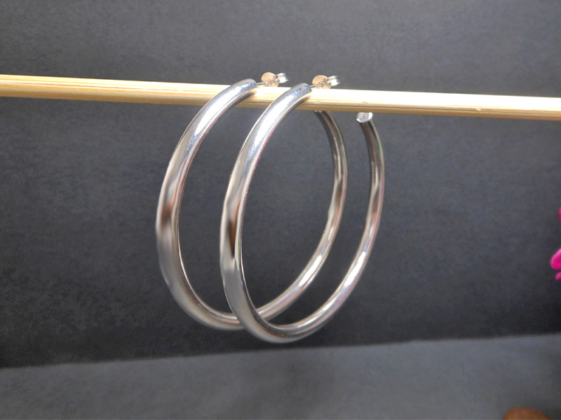 Handcrafted 60mm Large Round Tube Open Hoop Earrings – 925 Sterling Silver - Image 2