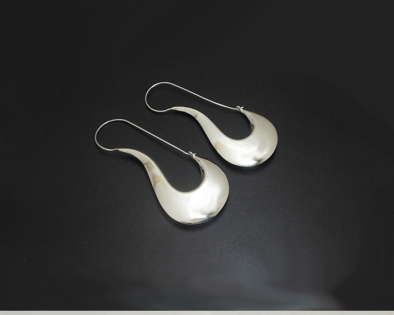 Handmade 81mm Large Puffy Pipe Dangle Earrings – 925 Sterling Silver Statement Jewelry - Image 2