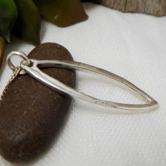 925 Sterling Silver Open Leaf Pendant Necklace, Handmade Womens Jewelry