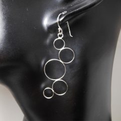 Handmade Multi Circle Dangle Earrings 925 Sterling Silver & Gold Plated | Sup Silver