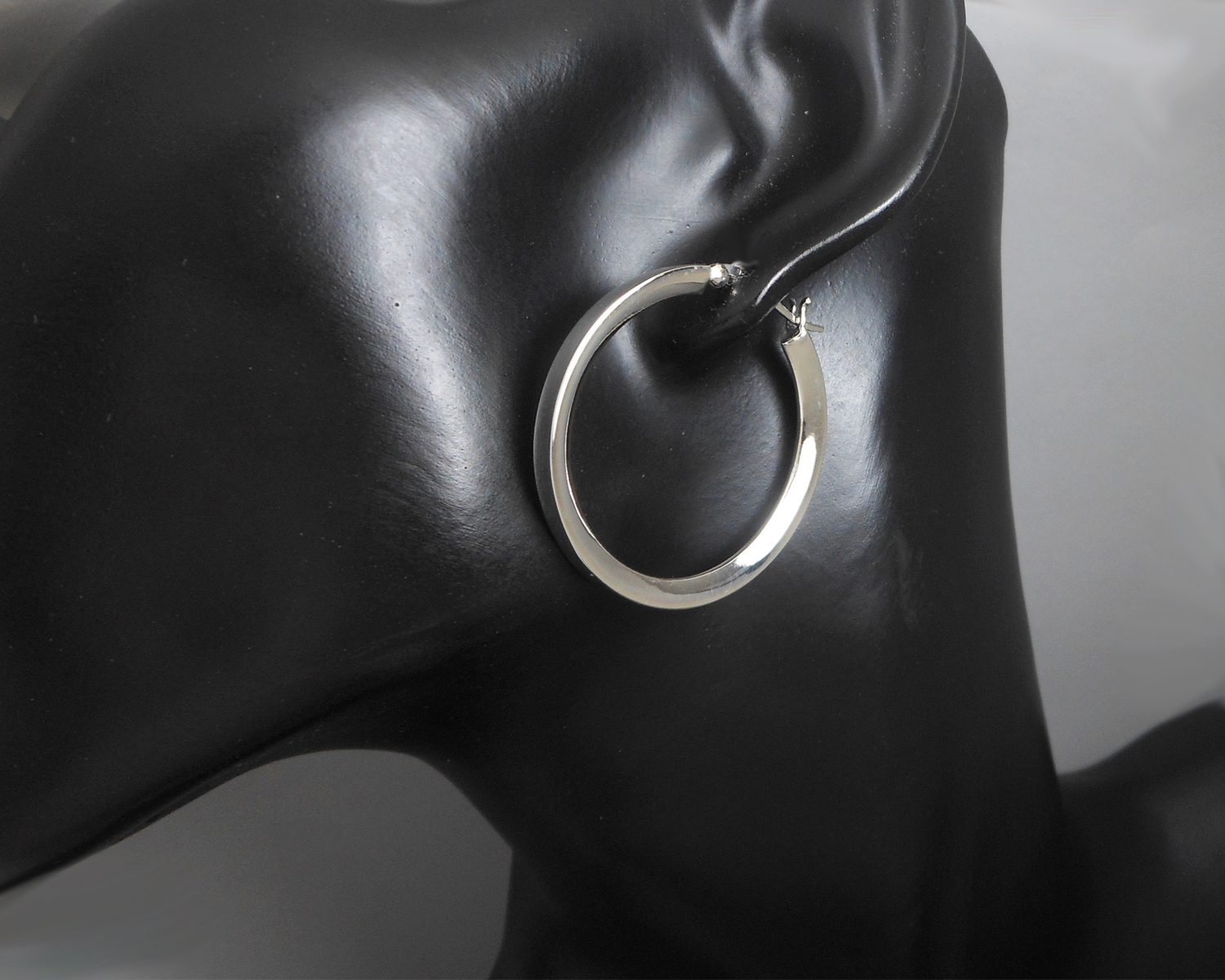 Handcrafted 36mm Knife Edge Hoop Earrings – 925 Sterling Silver Statement Jewelry - Image 11