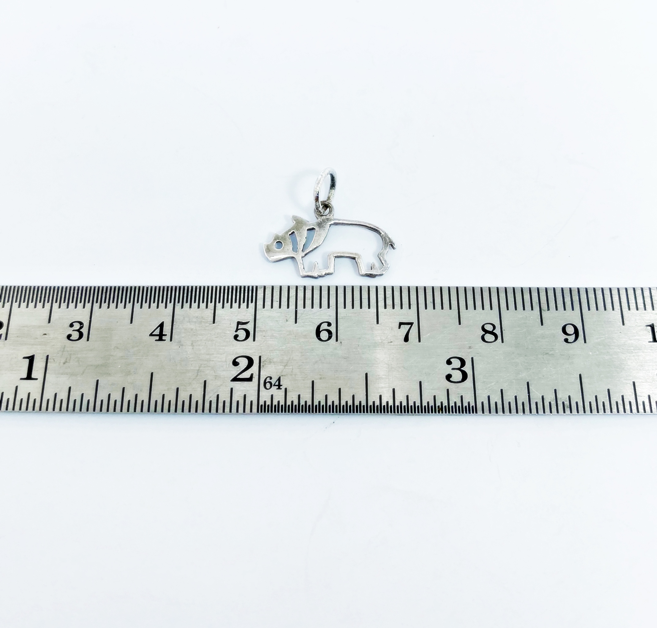 925 Sterling Silver Cut Out Rhino Pendant Necklace, Handmade Safari Jewelry Gifts - Image 11