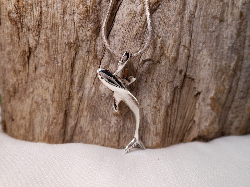 Handmade 3D Solid 925 Sterling Silver Shark Pendant - Nautical Jewelry Gift - Image 11