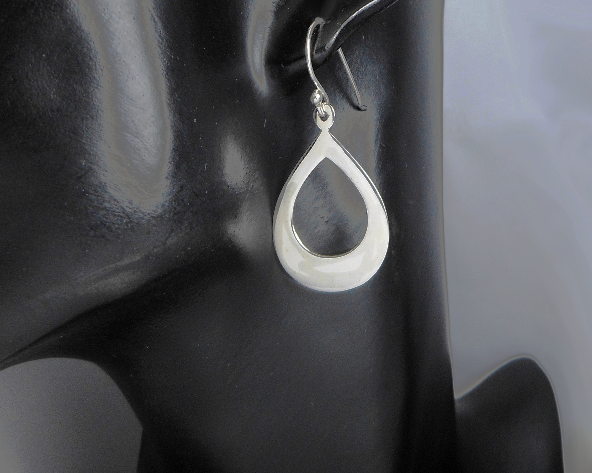 Handmade 925 Sterling Silver Elongated Oval Drop Earrings – Minimalist Dangle Earrings - Image 11