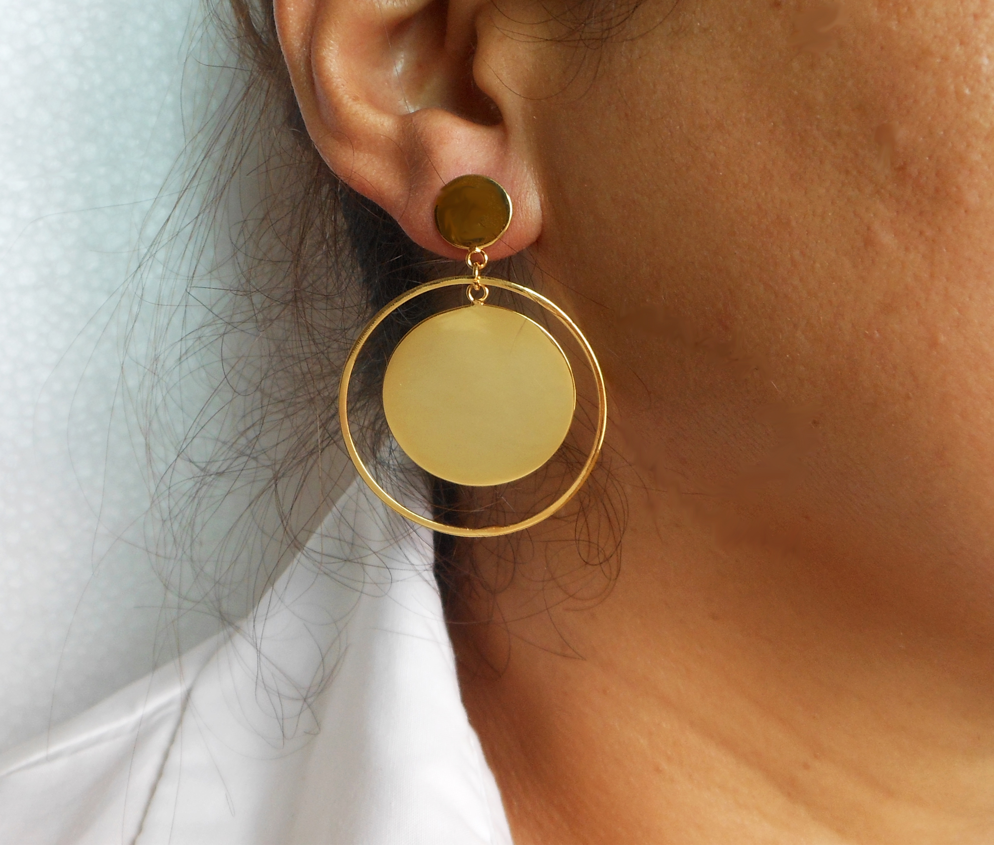 Handmade 925 Sterling Silver Spinning Circle & Disc Drop Earrings – Contemporary Geometric Jewelry - Image 11