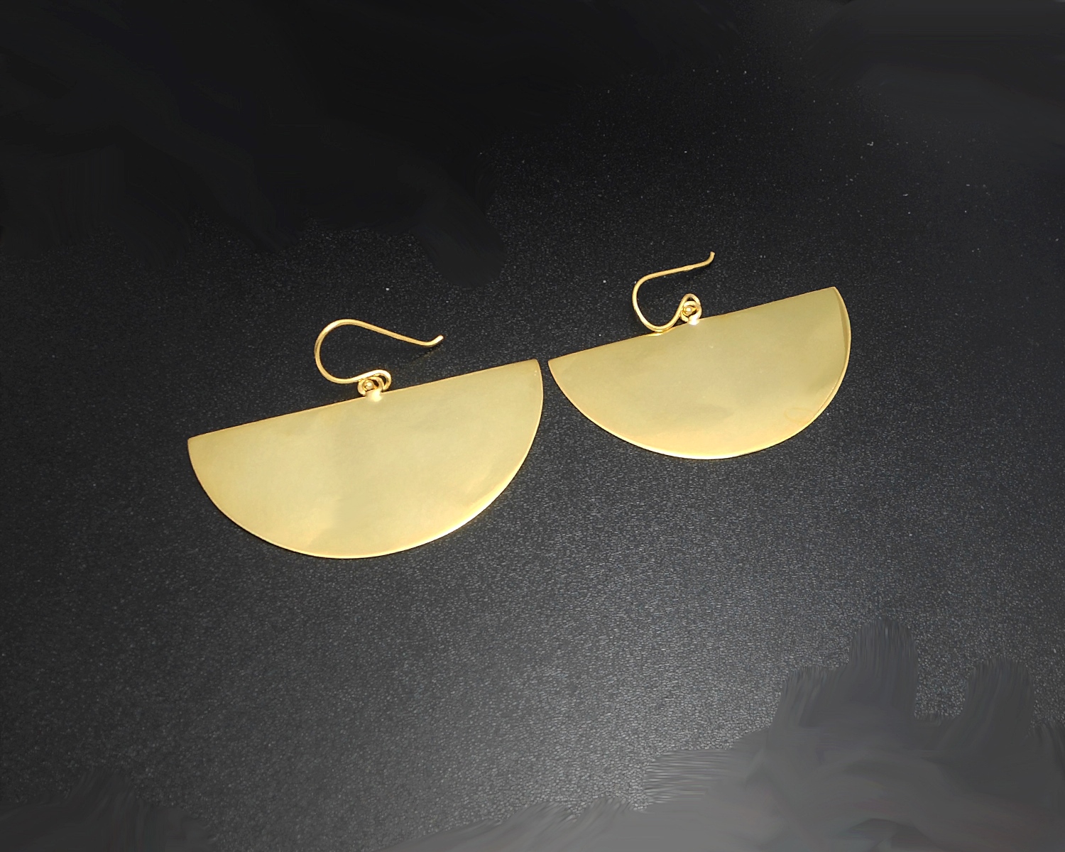 Handmade 925 Sterling Silver Half Circle Dangle Earrings – Modern Geometric Statement Jewelry - Image 11