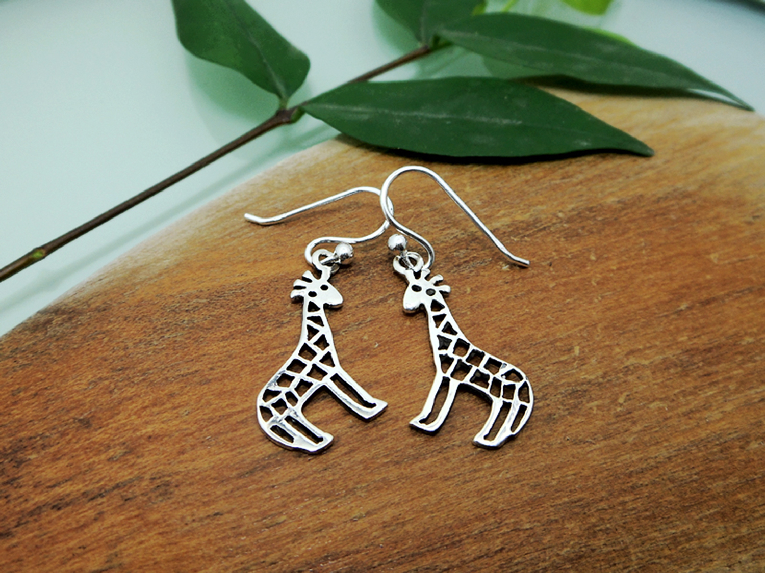 Cutout Giraffe Dangle Earrings 925 Sterling Silver | Handmade Girls Jewelry Gifts - Image 11