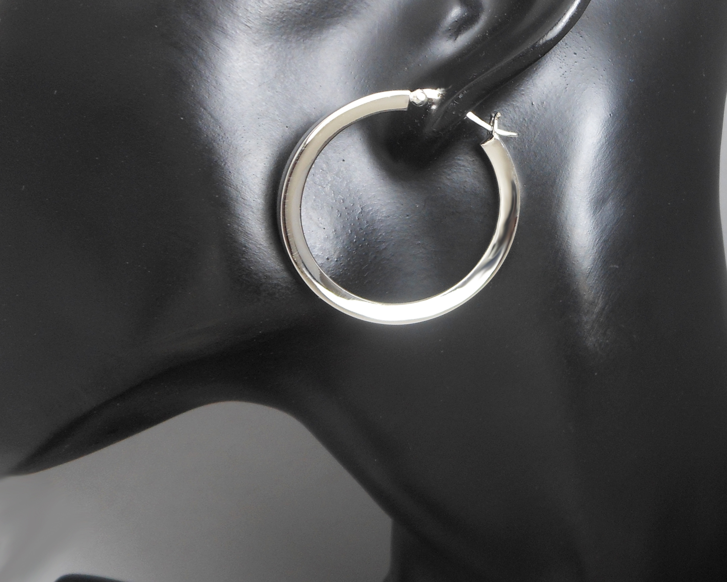 Handcrafted 36mm Knife Edge Hoop Earrings – 925 Sterling Silver Statement Jewelry - Image 12