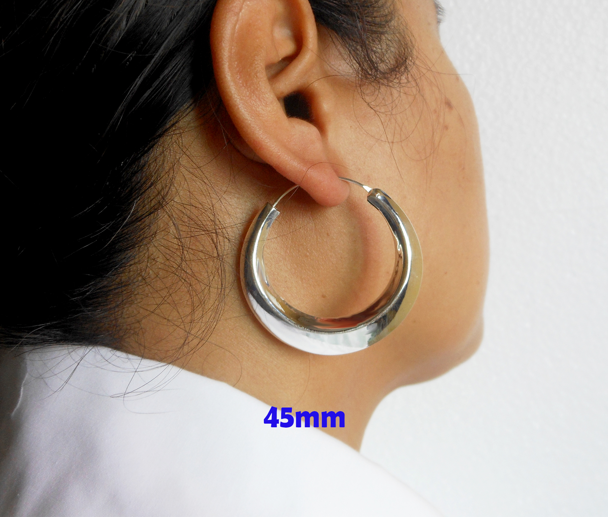 Handmade Round Curved Tribal Hoop Earrings – 925 Sterling Silver Statement Jewelry - Image 12
