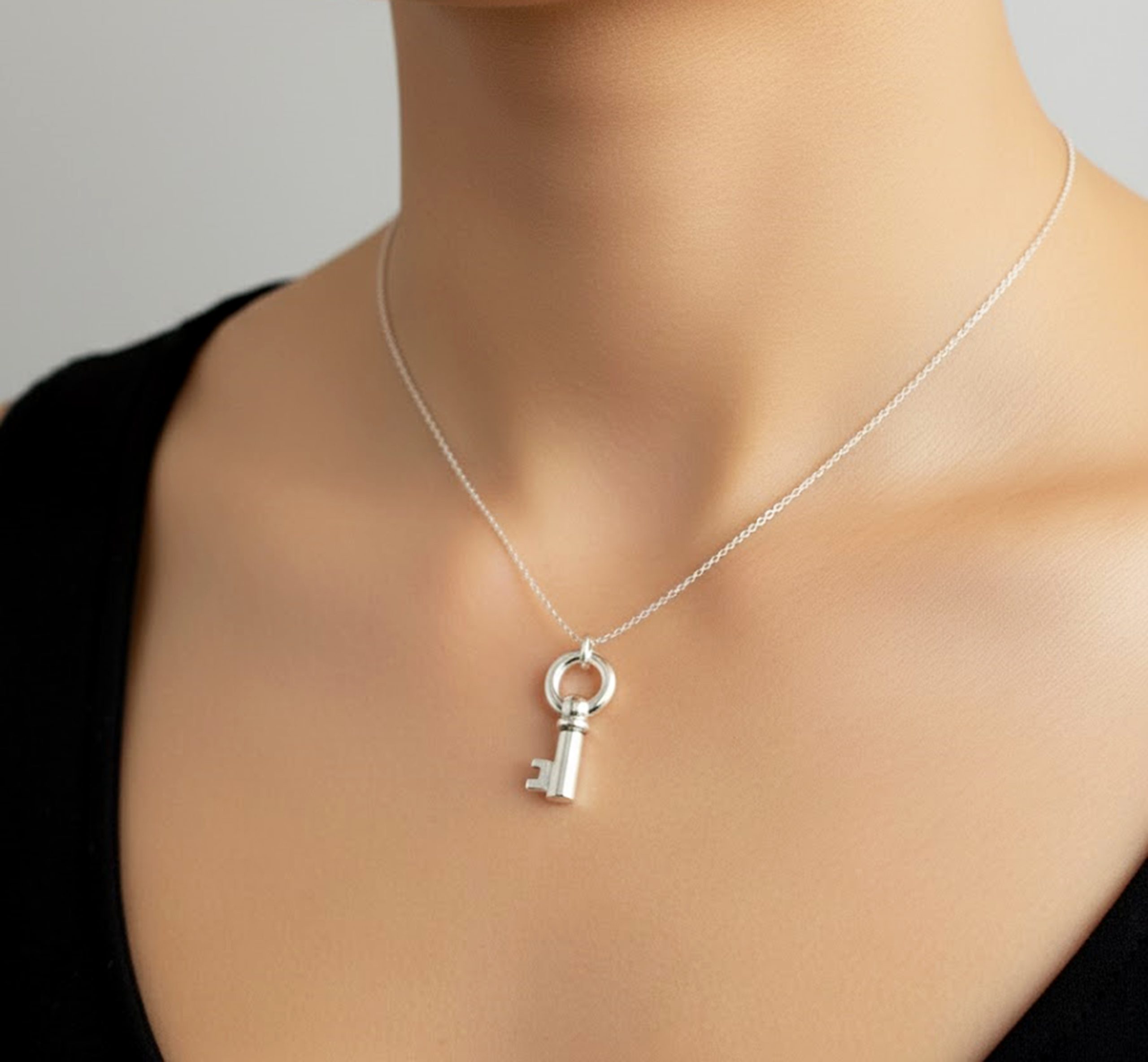Handmade 3D Prison Key Pendant - 925 Sterling Silver Charm for Birthday Gifts - Image 4