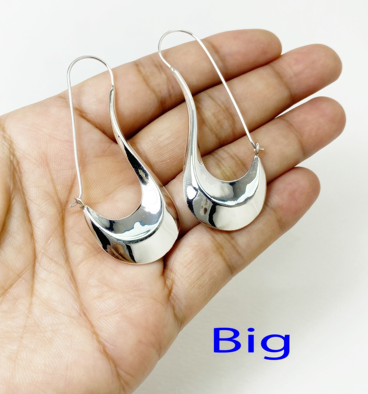 925 Sterling Silver Puffy Pipe Dangle Hoops –Handmade Sculptural Earrings - Image 12