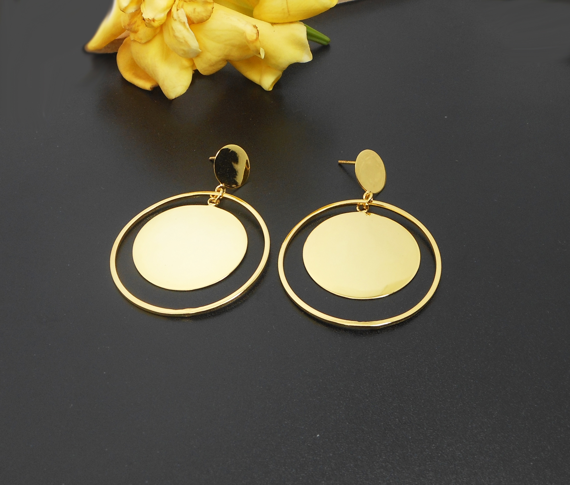 Handmade 925 Sterling Silver Spinning Circle & Disc Drop Earrings – Contemporary Geometric Jewelry - Image 12