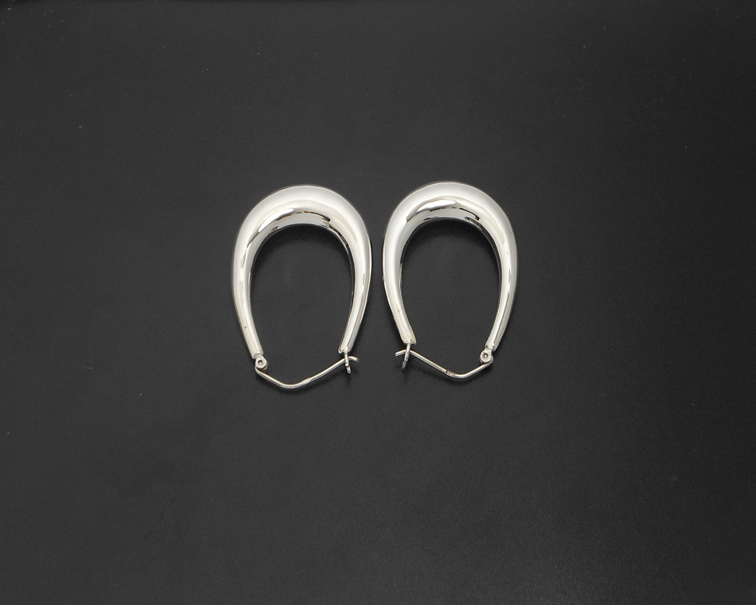 Handmade Long Oval Puffy Hoop Earrings – 925 Sterling Silver Tapered Statement Jewelry - Image 13