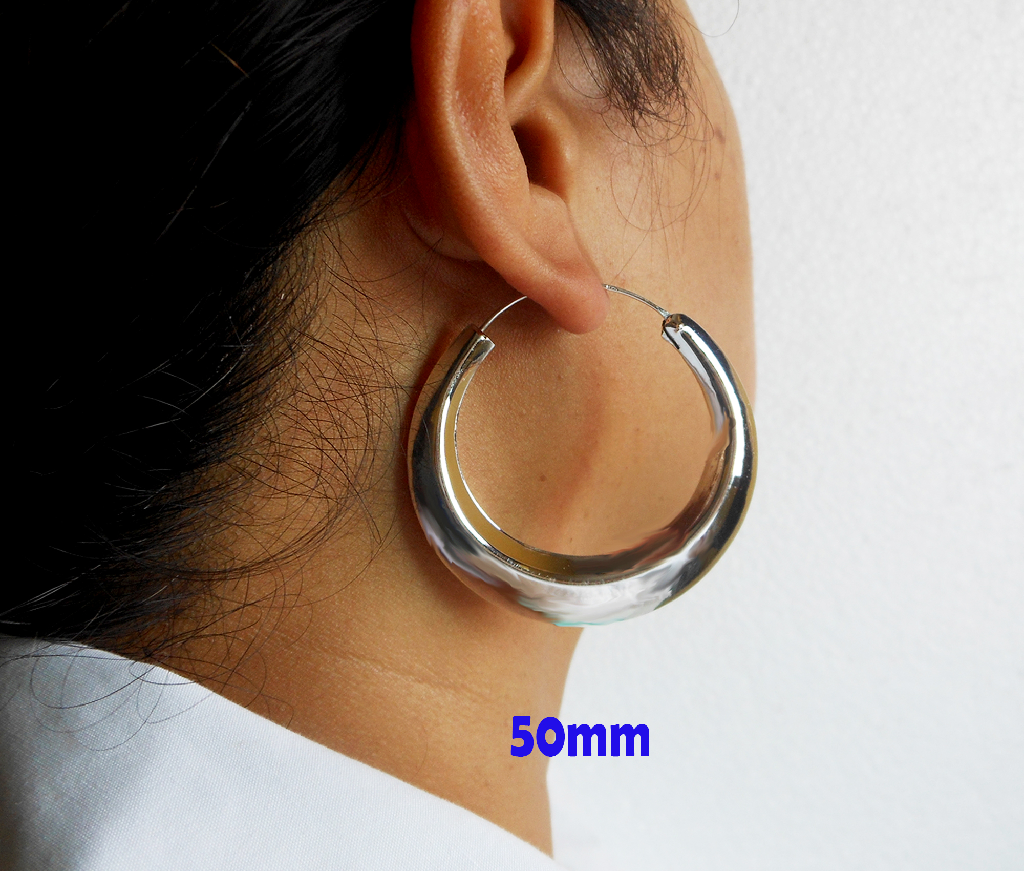 Handmade Round Curved Tribal Hoop Earrings – 925 Sterling Silver Statement Jewelry - Image 13