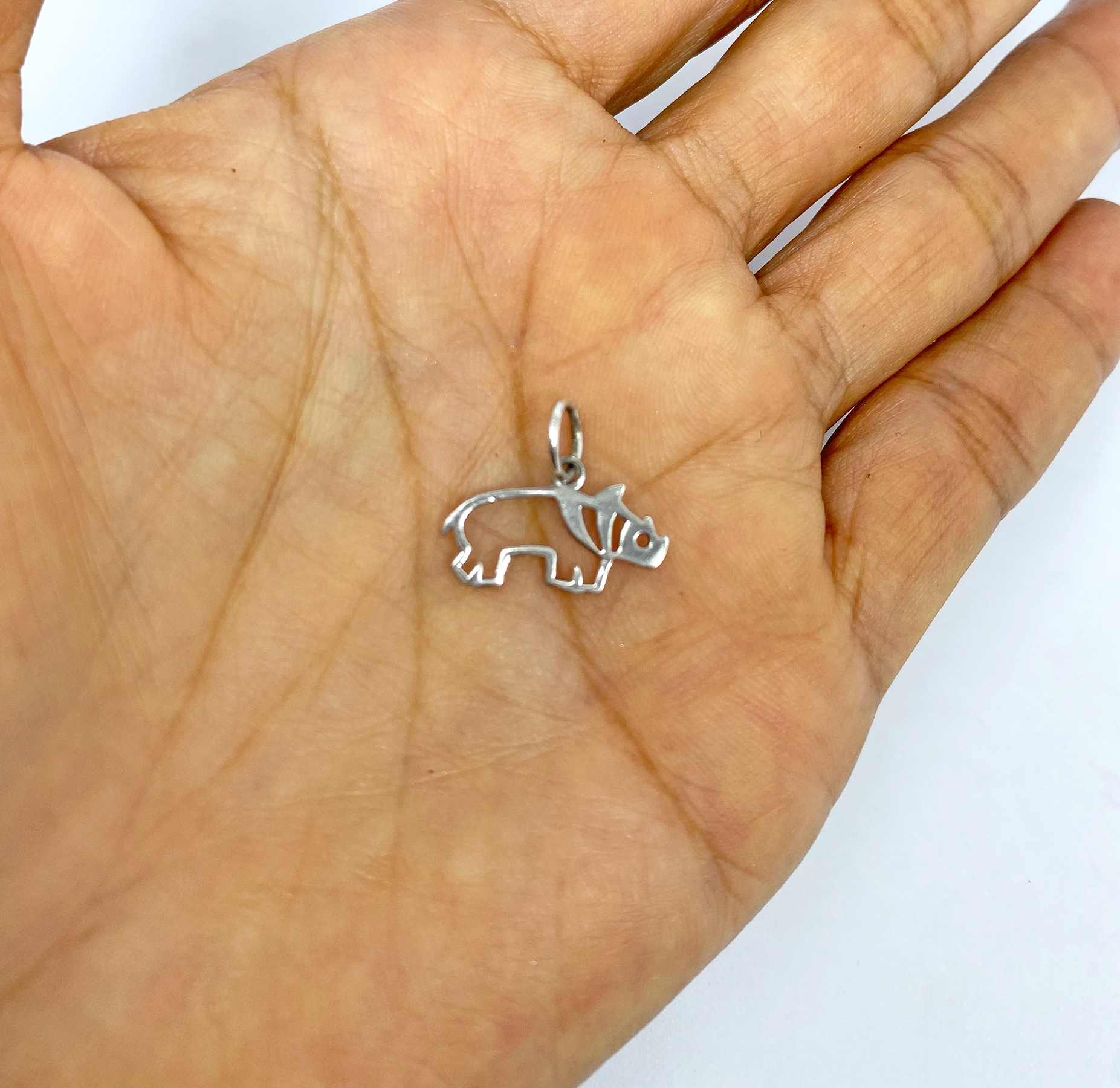925 Sterling Silver Cut Out Rhino Pendant Necklace, Handmade Safari Jewelry Gifts - Image 13