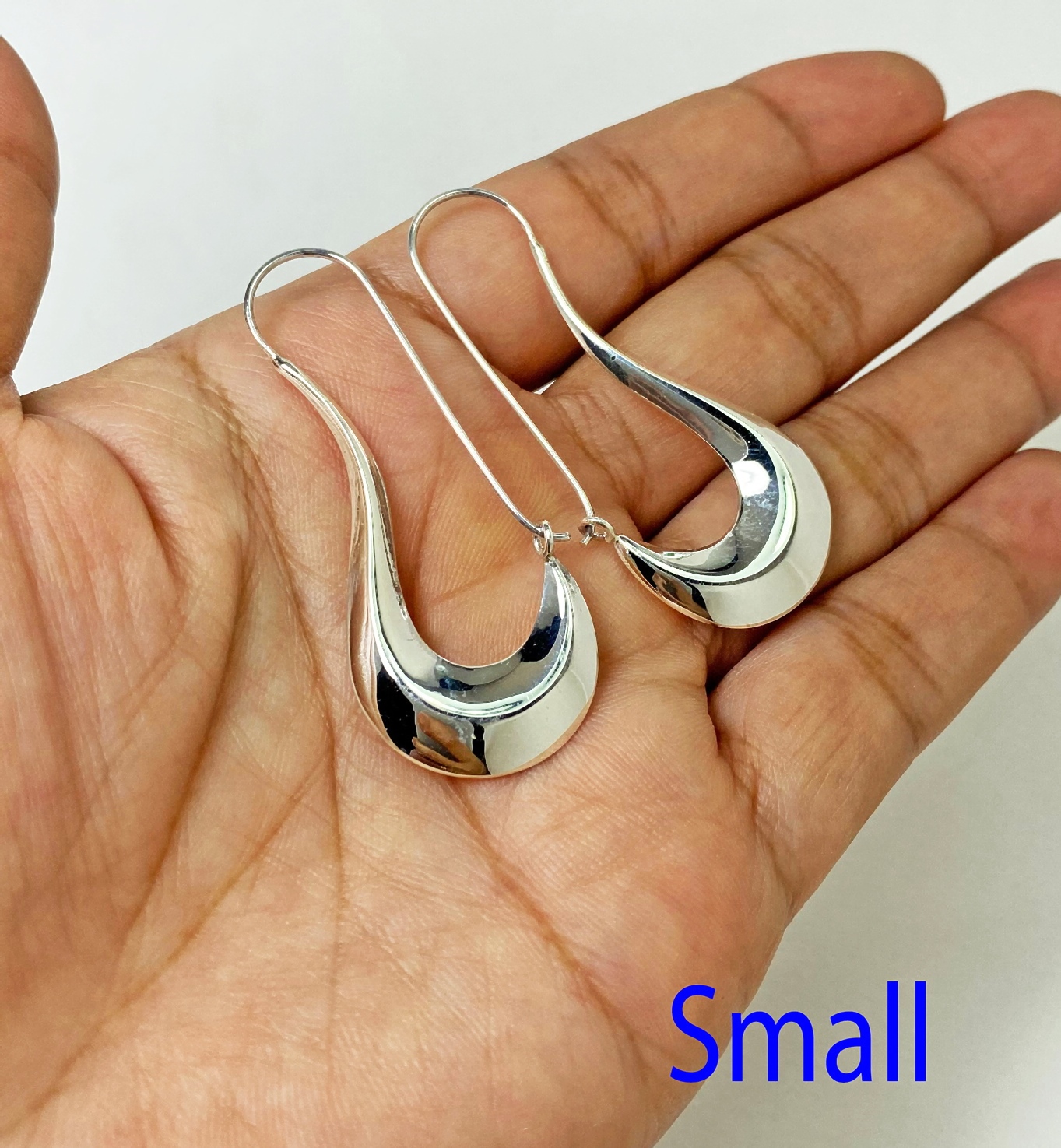 925 Sterling Silver Puffy Pipe Dangle Hoops –Handmade Sculptural Earrings - Image 13