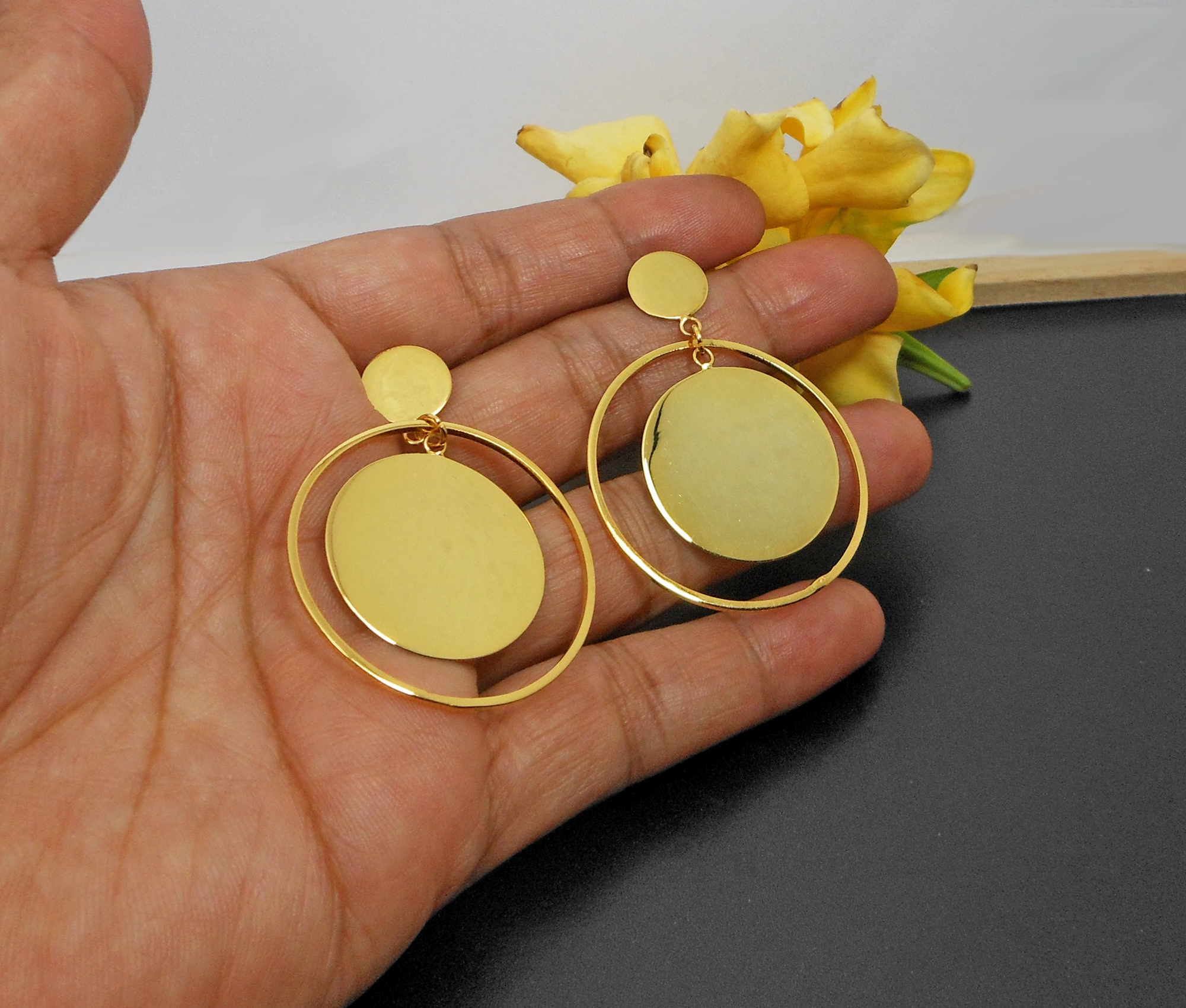 Handmade 925 Sterling Silver Spinning Circle & Disc Drop Earrings – Contemporary Geometric Jewelry - Image 13