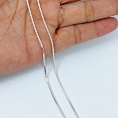 Square Snake Chain Necklace - 925 Sterling Silver Minimalist Unisex Jewelry