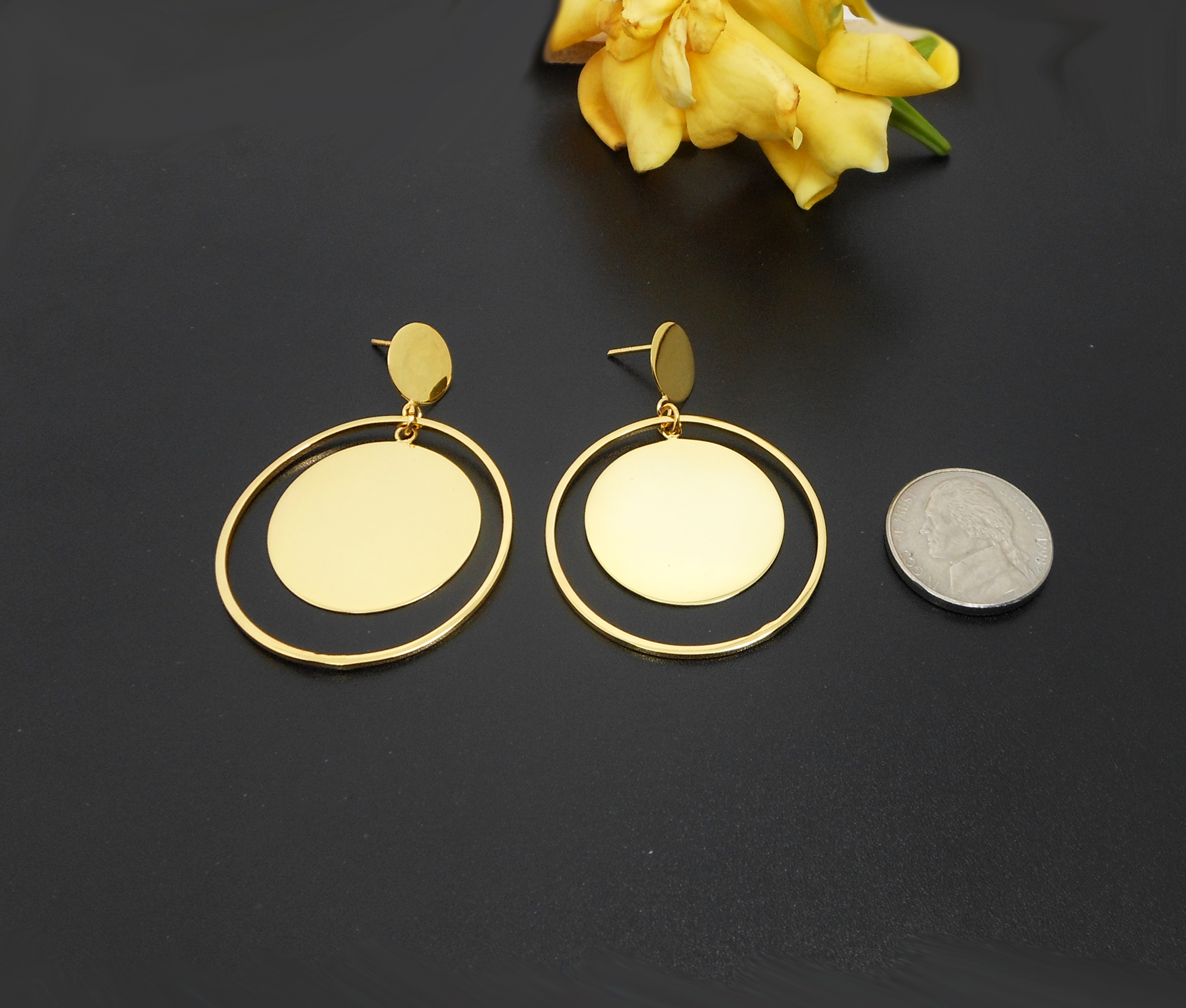 Handmade 925 Sterling Silver Spinning Circle & Disc Drop Earrings – Contemporary Geometric Jewelry - Image 14