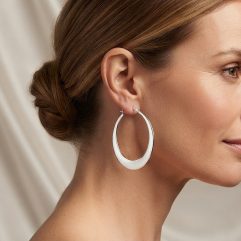 Handmade 55mm Tapered Square Tube Hoop Earrings – Large 925 Sterling Silver Jewelry