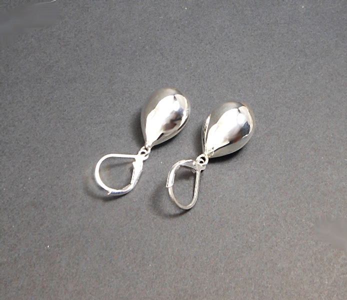 Handmade 925 Sterling Silver Puffy Teardrop Leverback Earrings – Minimalist Polished Drop Jewelry - Image 14