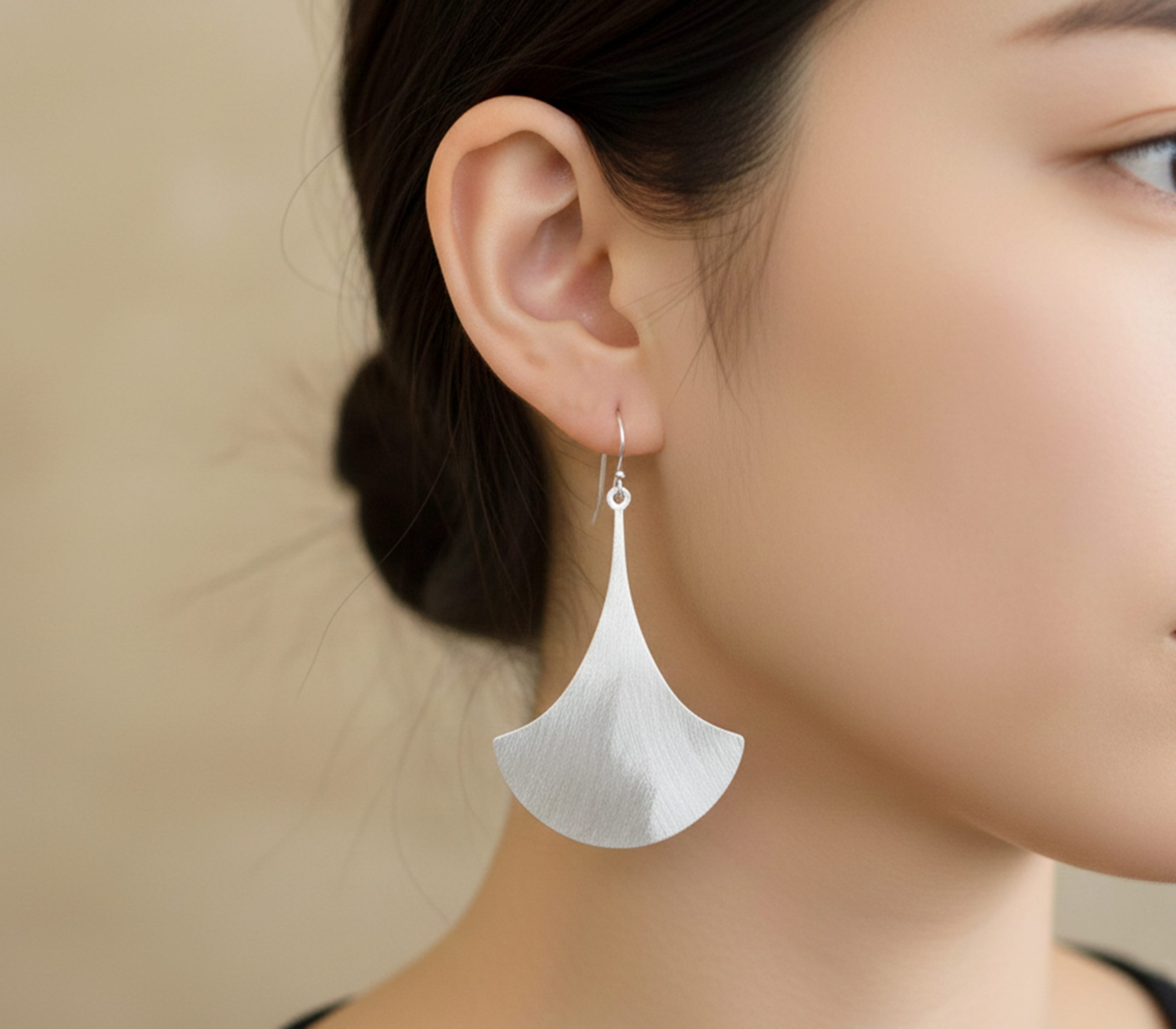 Handmade 925 Sterling Silver Sandy Textured Bell Flower Dangle Earrings – Symbolic Statement Jewelry - Image 15