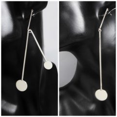 Handmade 925 Sterling Silver Mismatched Dangle Earrings – Modern Geometric Statement Jewelry
