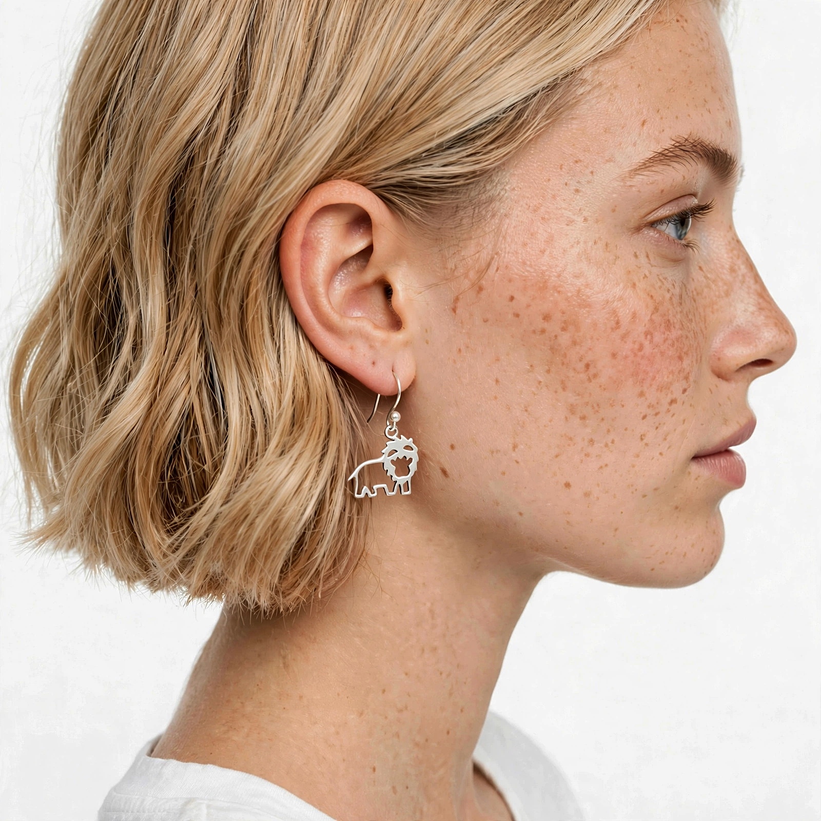 Handmade 925 Sterling Silver Smiling Cutout Lion Dangle Earrings – Playful Animal Jewelry - Image 14