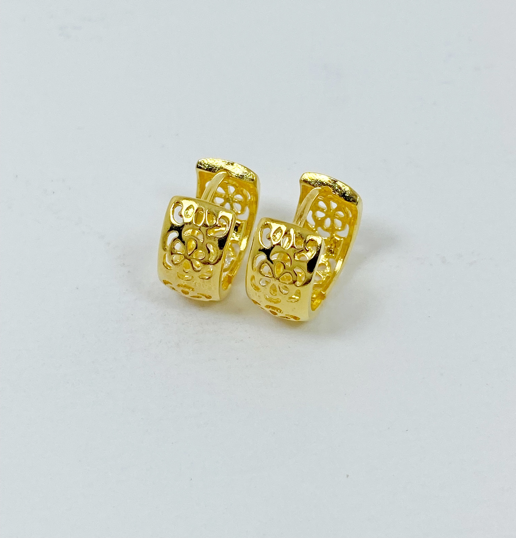 Flower Huggie Hoop Earrings – 925 Sterling Silver Handmade Delicate Floral Hoops - Image 16