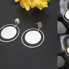 Handmade 925 Sterling Silver Spinning Circle & Disc Drop Earrings – Contemporary Geometric Jewelry