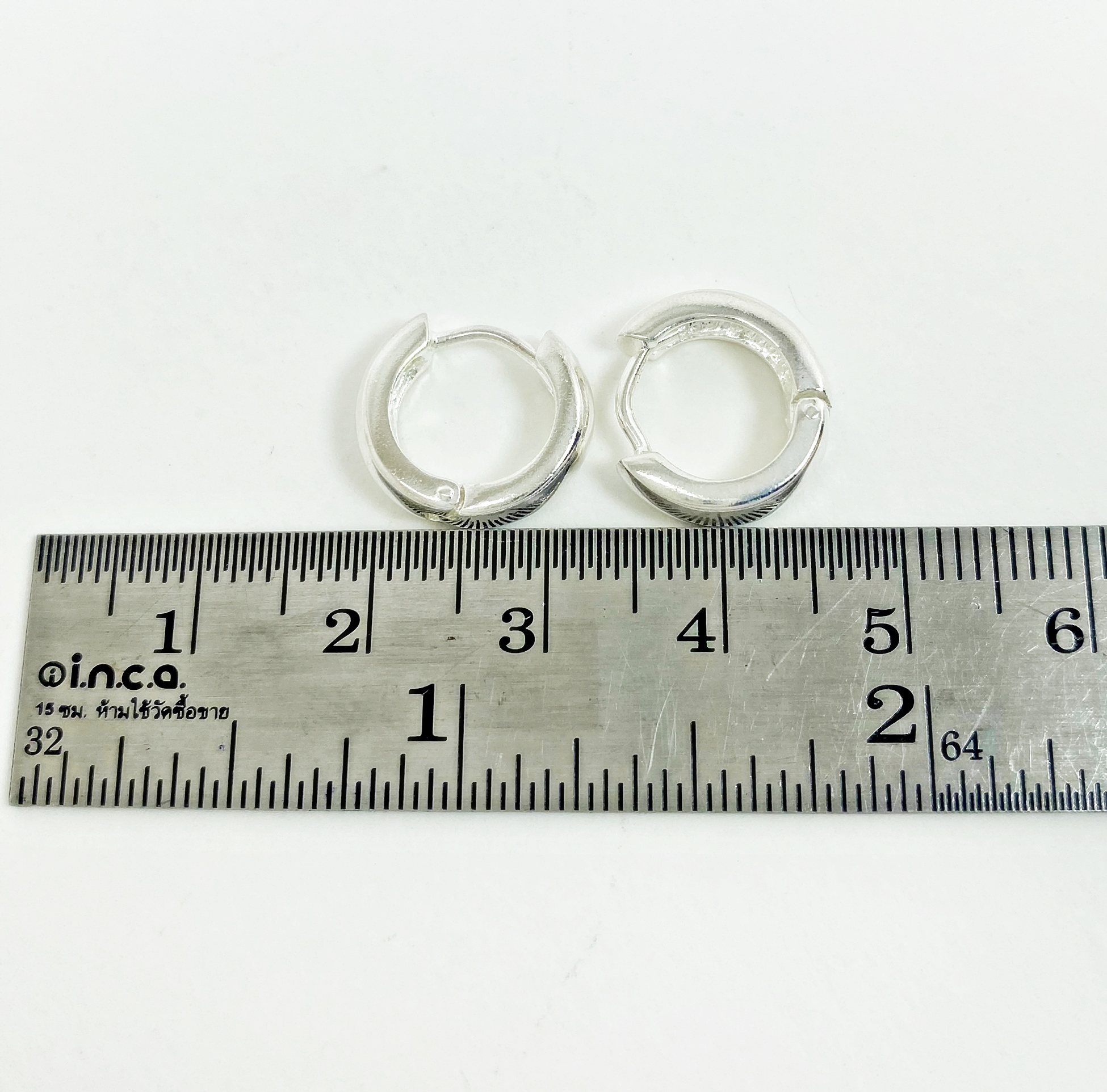 Round Huggie Earrings – 925 Sterling Silver 4mm Wide Unisex Handmade Hoops - Image 5