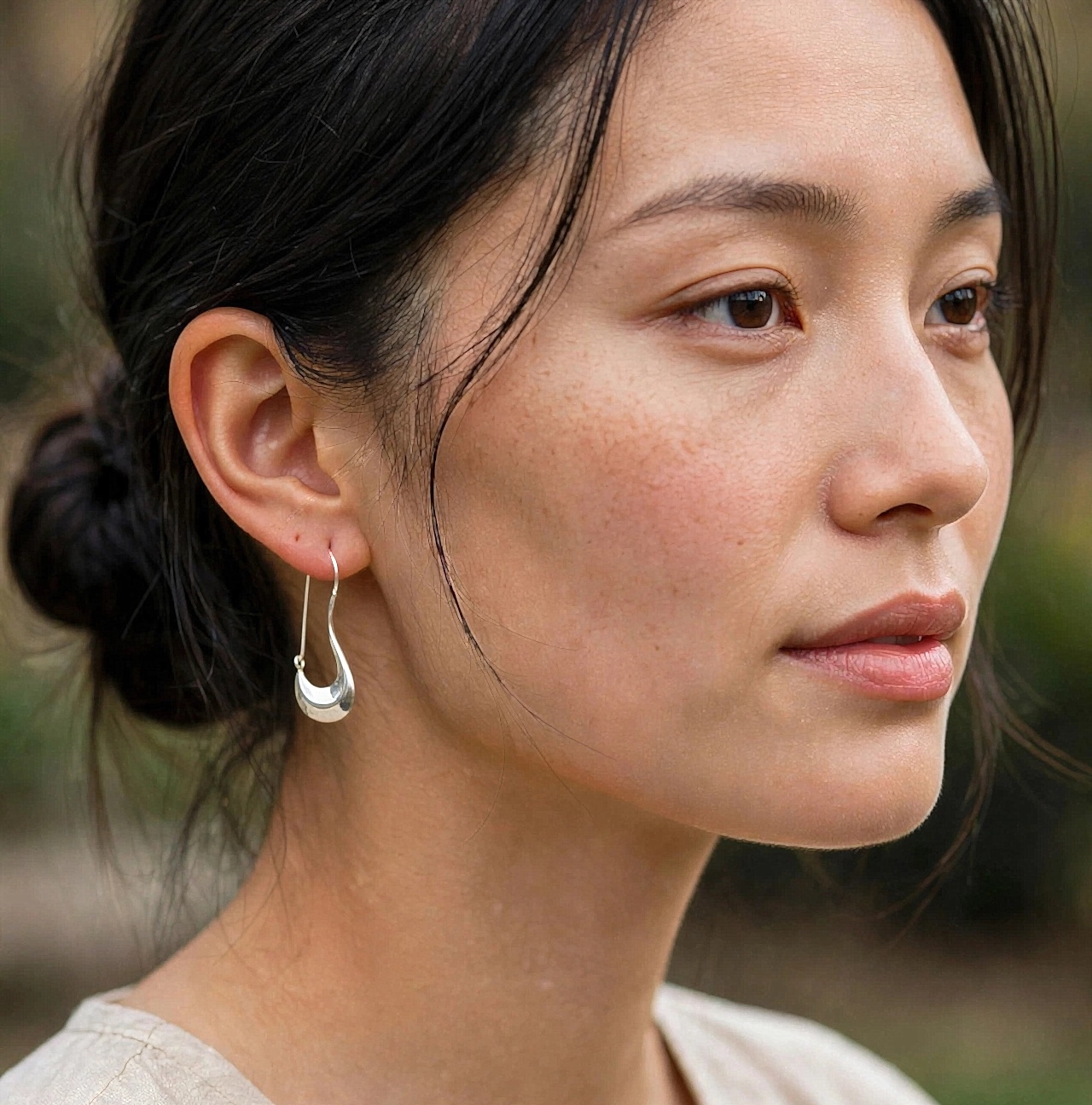 925 Sterling Silver Puffy Pipe Dangle Hoops –Handmade Sculptural Earrings - Image 9