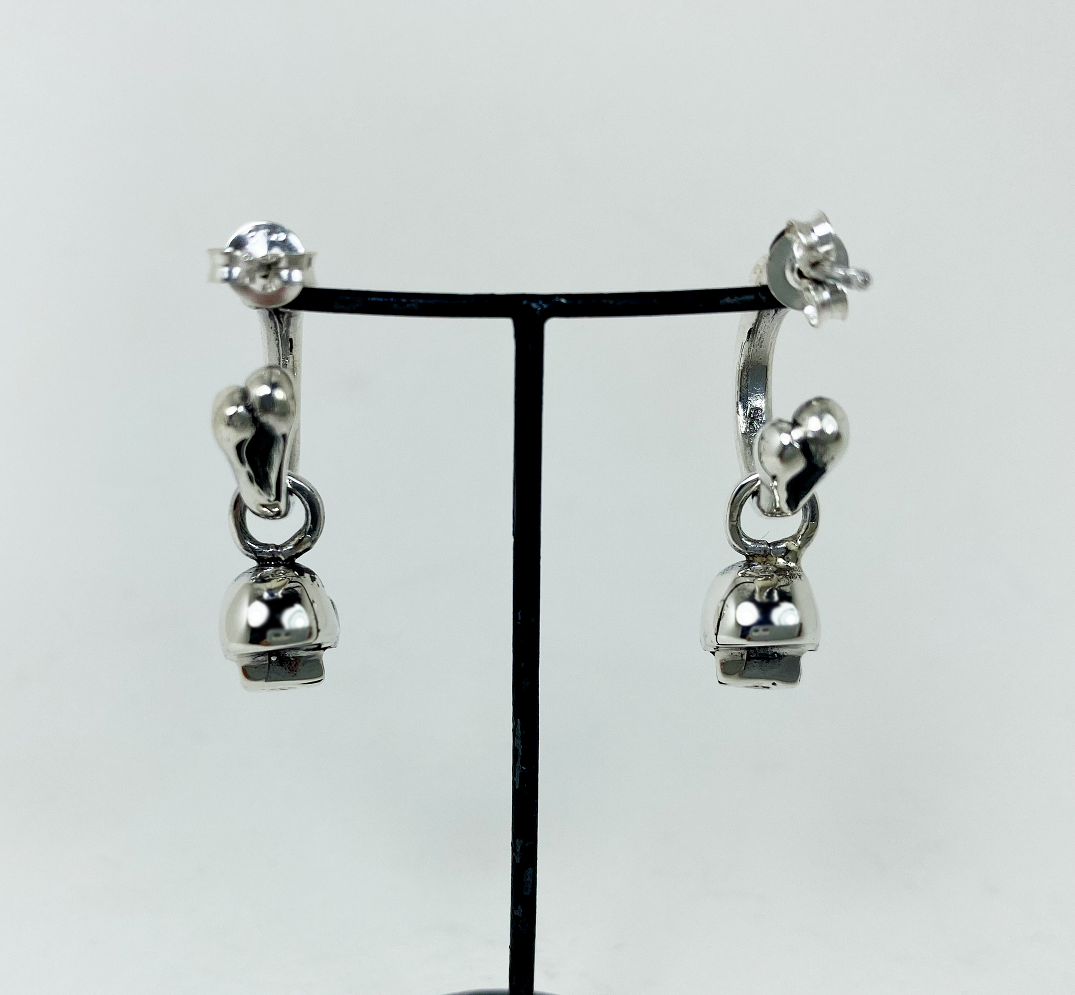 Handmade 925 Sterling Silver Eyebrow Skull Hoop Earrings – Gothic Halloween Jewelry - Image 9