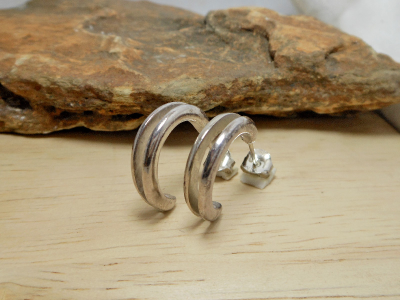 Minimalist 925 Sterling Silver Petal Hoop Earrings – Handmade Open Design Jewelry - Image 14