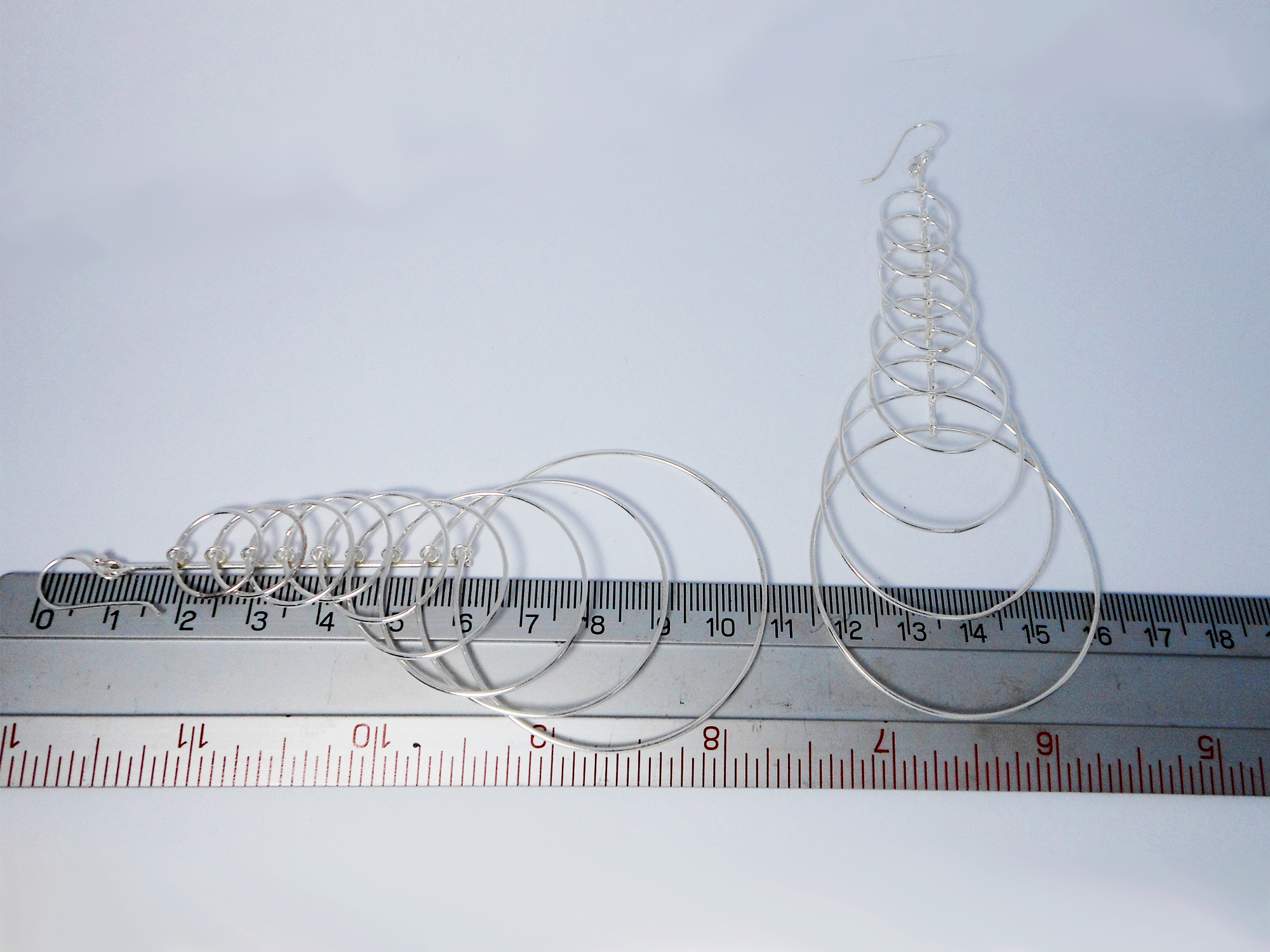 Handmade Large Multi-Layer Hoop Drop Earrings – 925 Sterling Silver Jewelry - Image 4