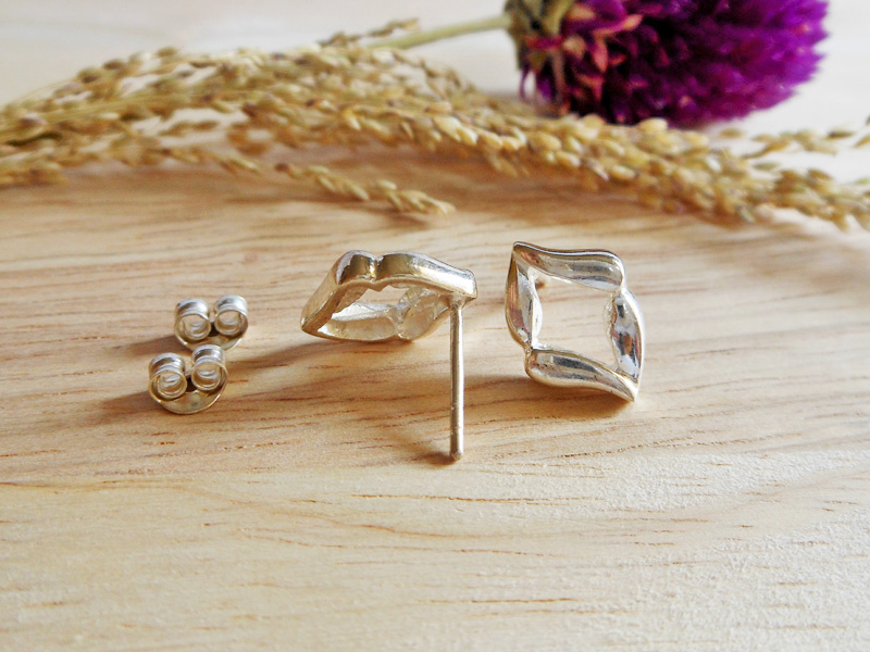 Minimalist 925 Sterling Silver Evil Eye Stud Earrings – Handmade Geometric Jewelry - Image 5