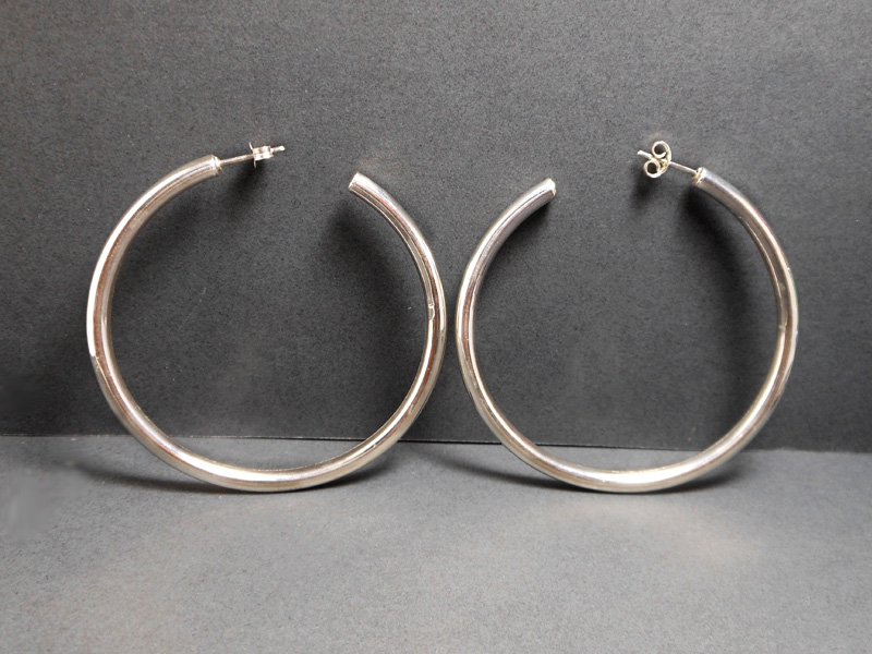 Handcrafted 60mm Large Round Tube Open Hoop Earrings – 925 Sterling Silver - Image 5