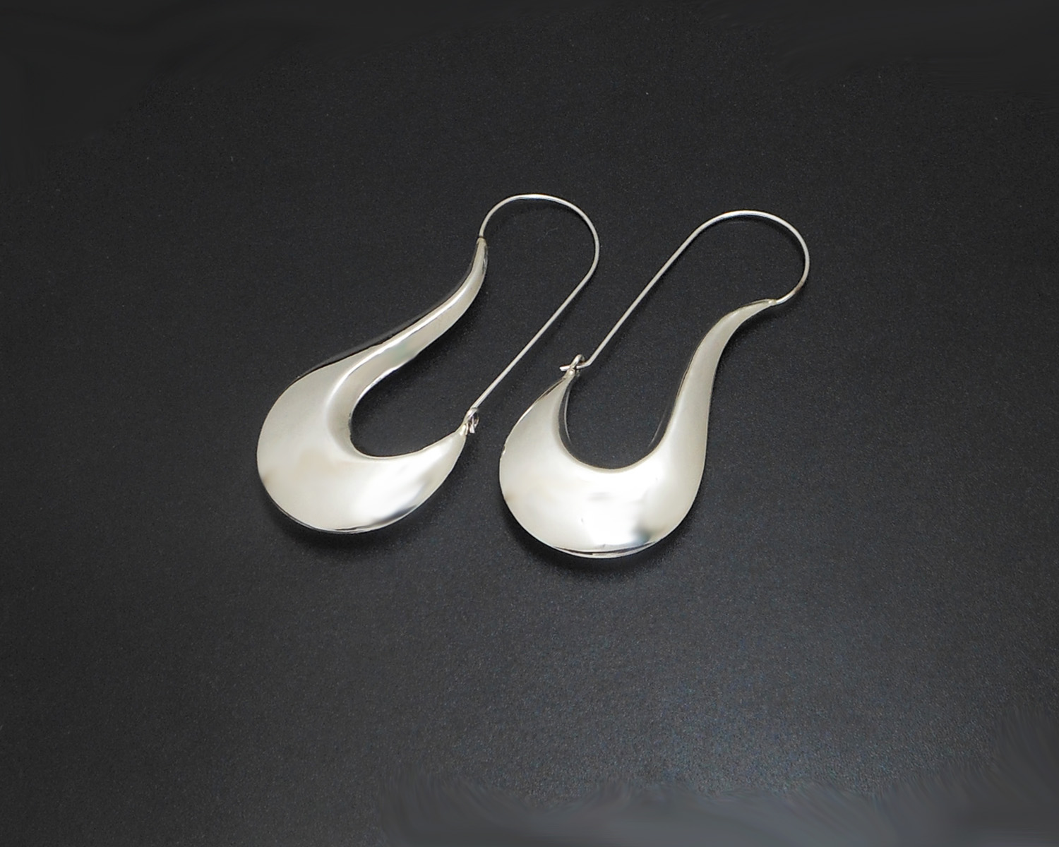 Handmade 81mm Large Puffy Pipe Dangle Earrings – 925 Sterling Silver Statement Jewelry - Image 5