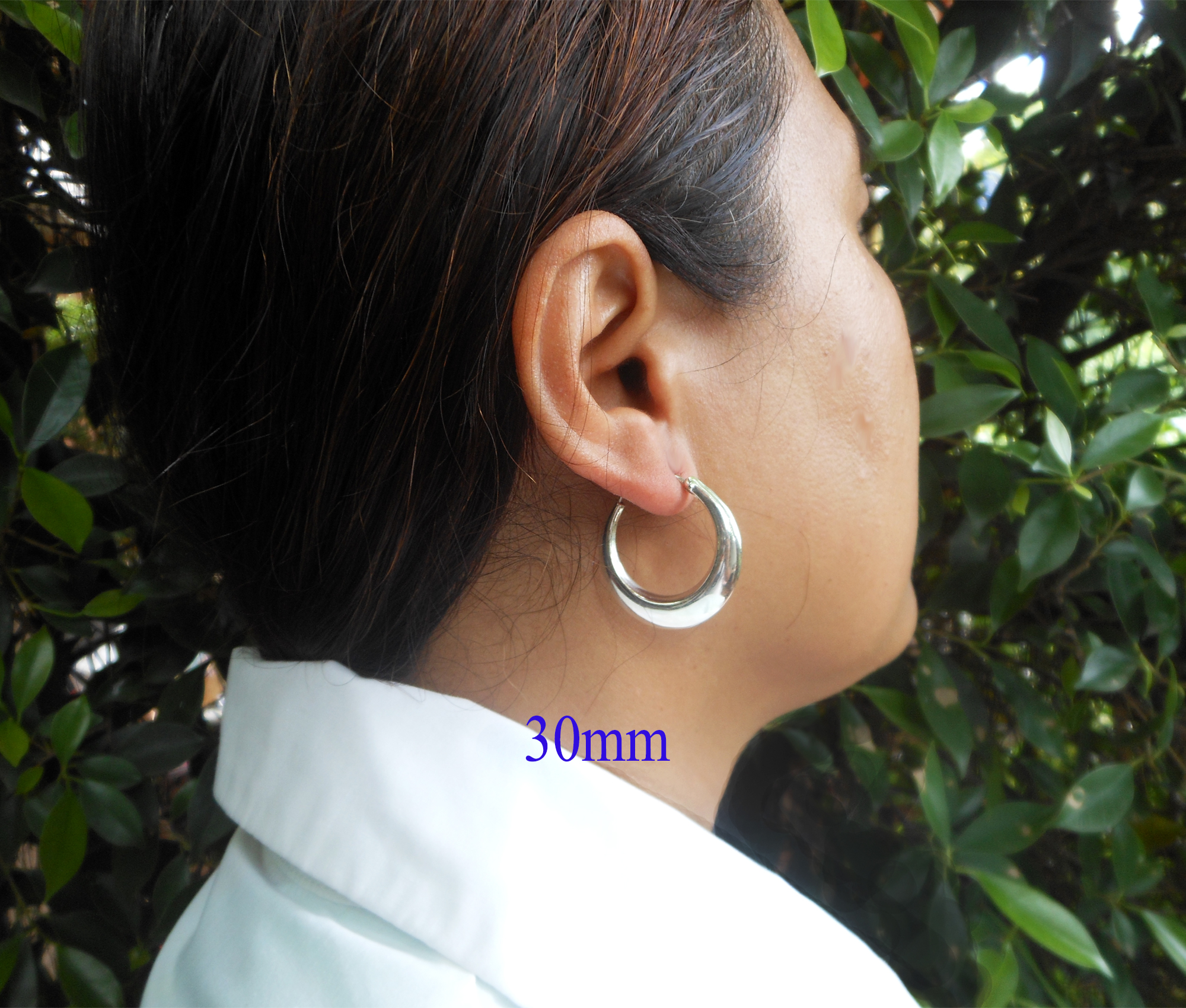 Handmade Round Curved Tribal Hoop Earrings – 925 Sterling Silver Statement Jewelry - Image 5