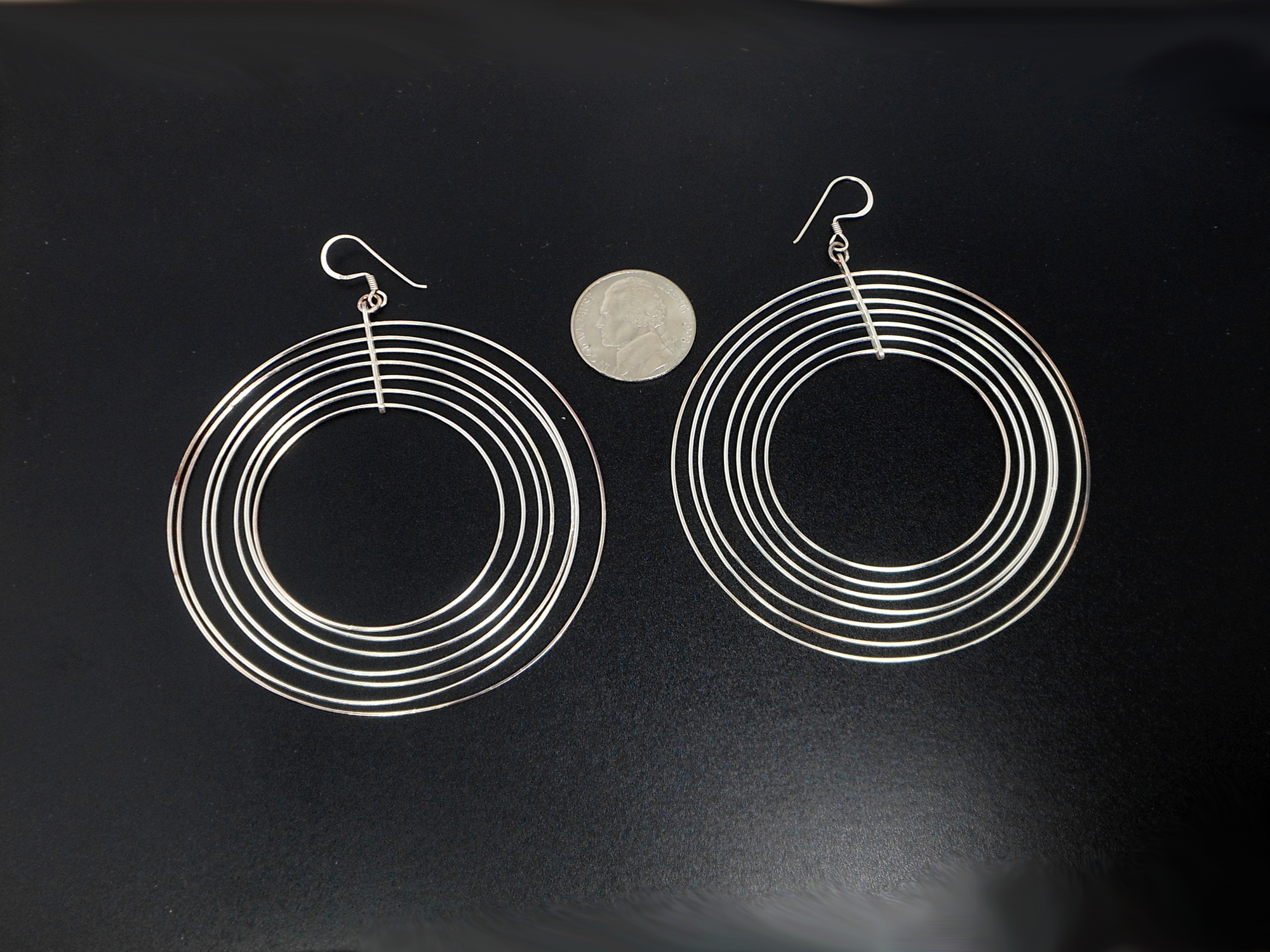 Handcrafted 925 Sterling Silver Multi-Layer Circle Dangle Earrings – Lightweight & Shiny - Image 7